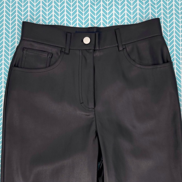 French Connection NWT Etta Black Vegan High Rise Straight Leg Trousers, 2 - Picture 4 of 15